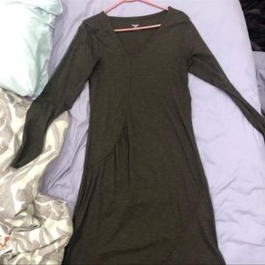 Womens small horny toad brown asymmetrical dress